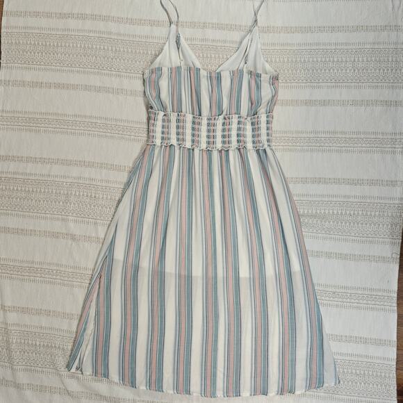 Trixxi White Striped Summer Dress Spaghetti Strap Casual Size XL - Picture 2 of 6